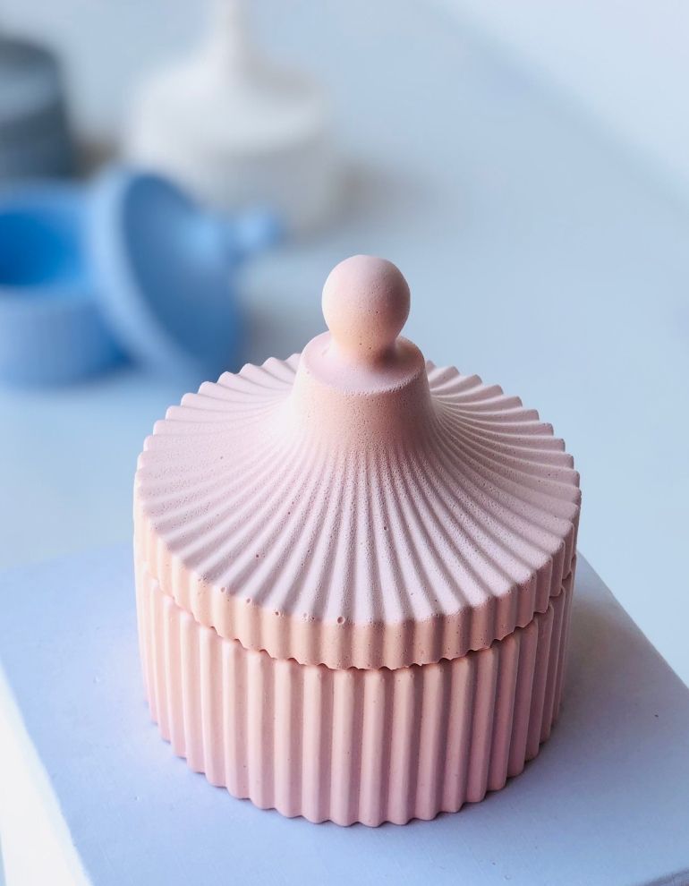 ceramic pink trinket boxes